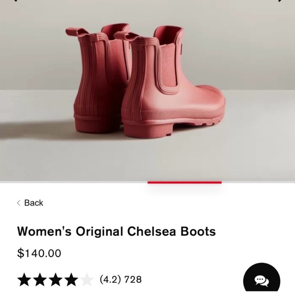 Hunter women’s original Chelsea boots. Hunter Red - Picture 2 of 3